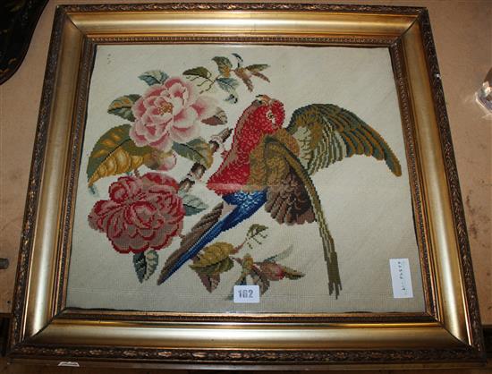 Victorian needlework parrot
